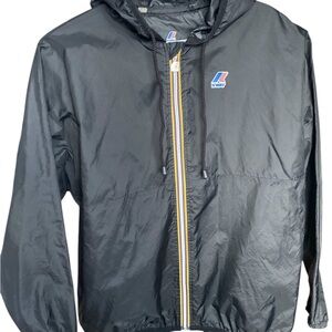 🖤Vintage K-Way Men's Black Hooded Windbreaker